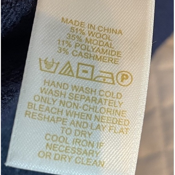 Kate Spade Wool Cashmere Blend Stripe XS Sweater Blue Black White Oversized Long - Picture 6 of 7